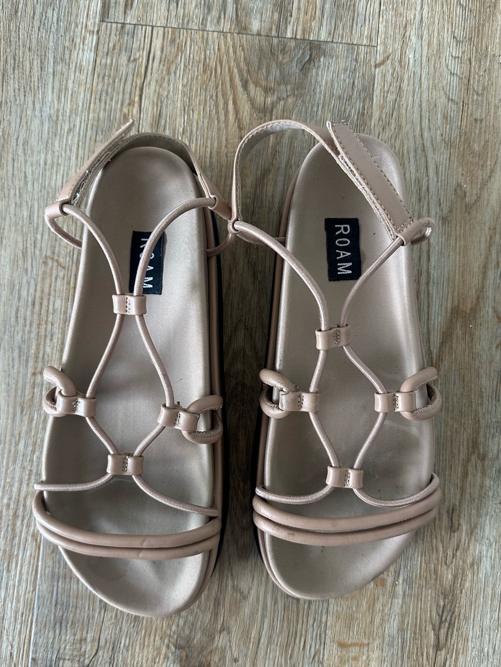 ROAM Nude Tan Knotted-Strap Slingback Platform Sandals for Women - Picture 2 of 5